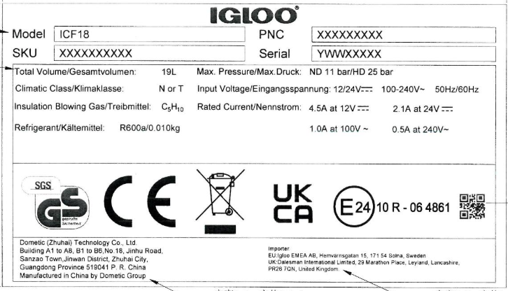 Igloo ICF18 Compressor Cooler Box - Navy Blue
