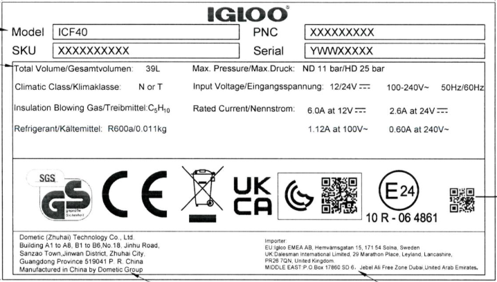 Igloo ICF60 Compressor Cooler Box - Navy Blue