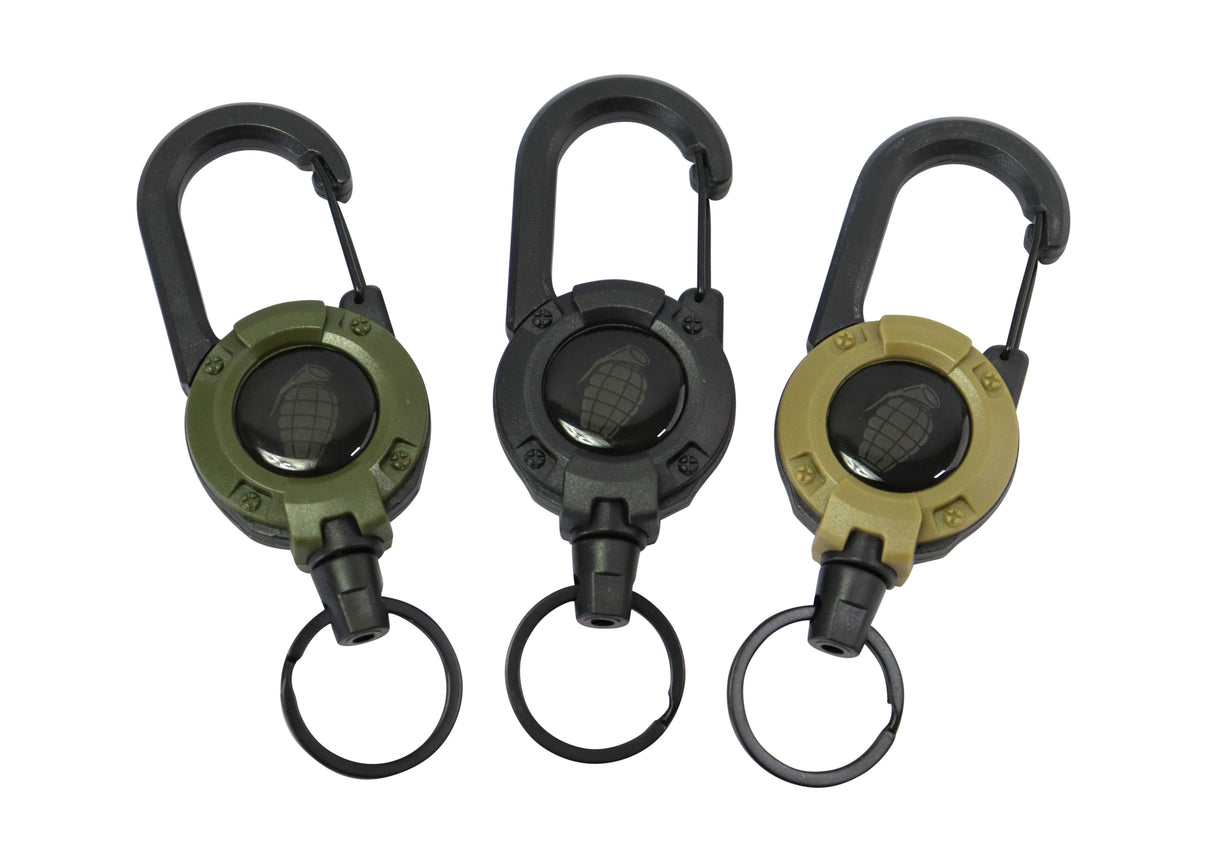 Kombat UK Heavy Duty Retractable Carabiner - Black