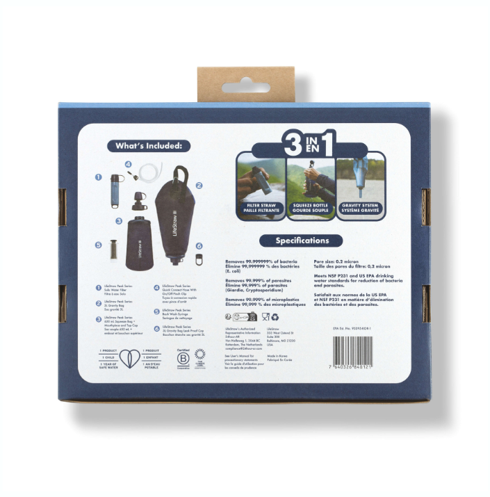 LifeStraw LifeStraw Peak Series 3 in 1 KIT - Mountain Blue