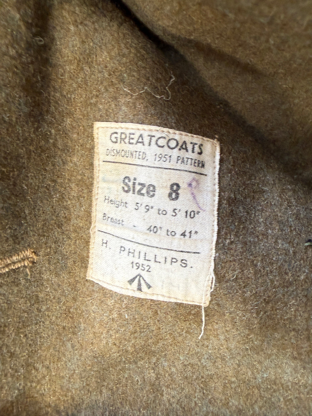 British Military Men's 1951 Pattern Dismounted Greatcoat