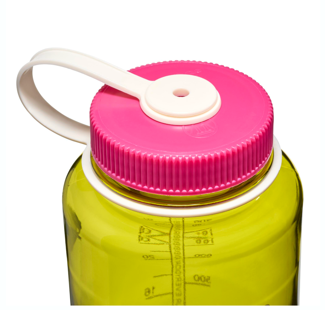 Nalgene 32oz / 1L Tritan Sustain Wide Mouth Bottle Endive - Fuchsia Purple Cap