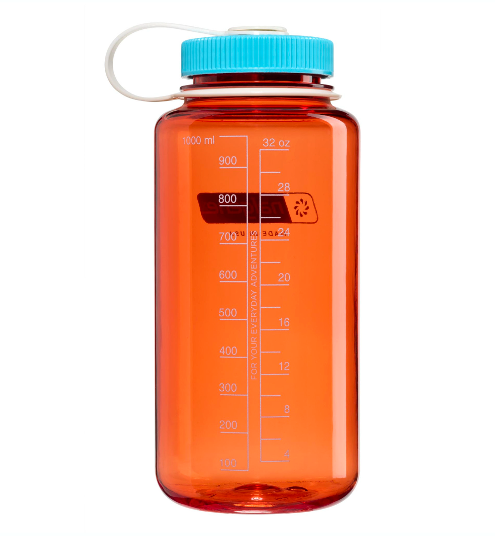 Nalgene 32oz / 1L Tritan Sustain Wide Mouth Bottle Flame - Blue Atoll Cap