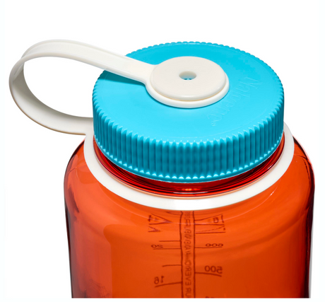 Nalgene 32oz / 1L Tritan Sustain Wide Mouth Bottle Flame - Blue Atoll Cap