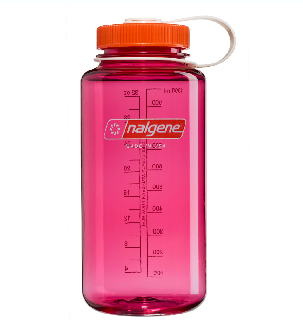 Nalgene 32oz / 1L Tritan Sustain Wide Mouth Bottle Fuschia Purple - Flame Cap