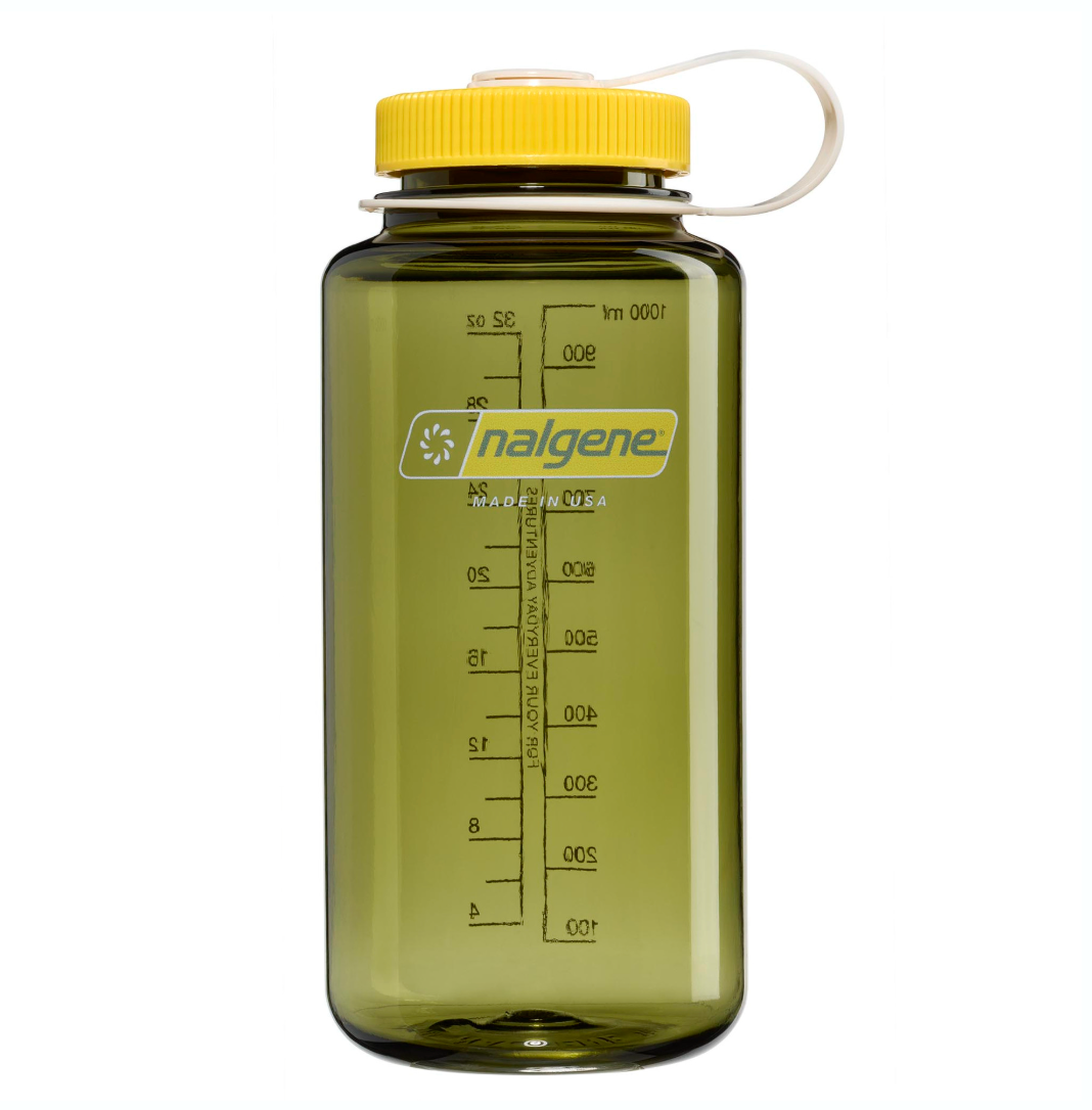 Nalgene 32oz / 1L Tritan Sustain Wide Mouth Bottle Oil Green - Freesia Cap
