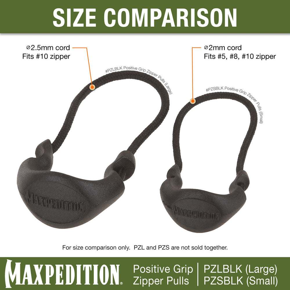 Maxpedition Large Tan PZL Positive Zipper Pulls Pack of 6