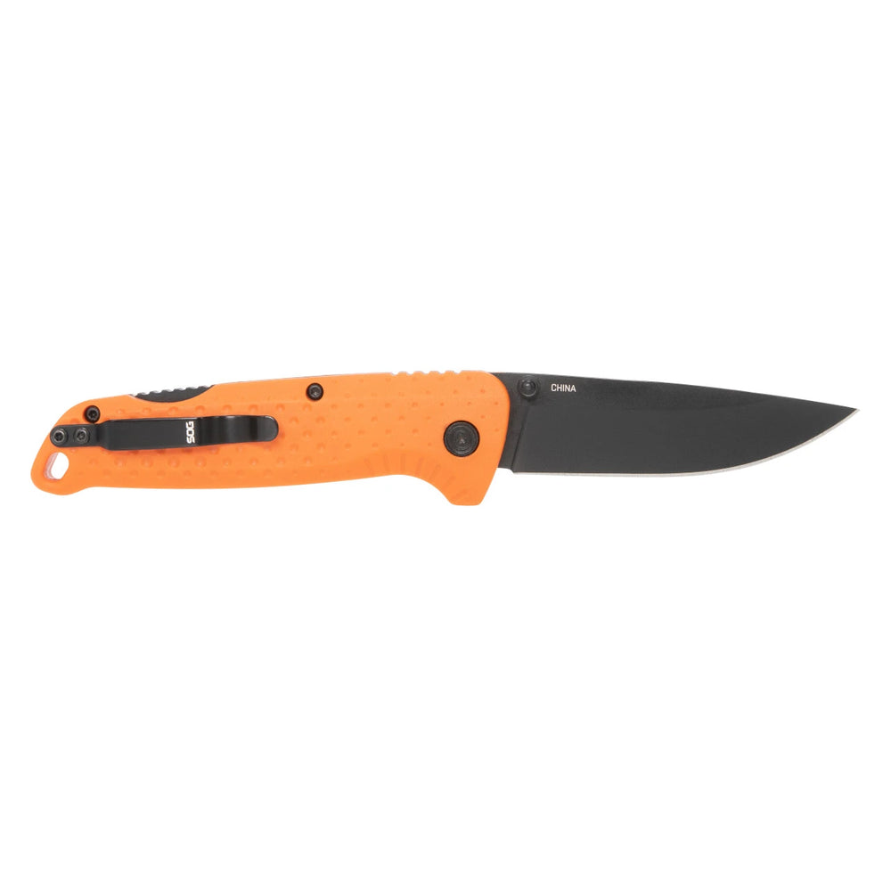 SOG Adventurer LB Black Folding Knife Blaze Orange