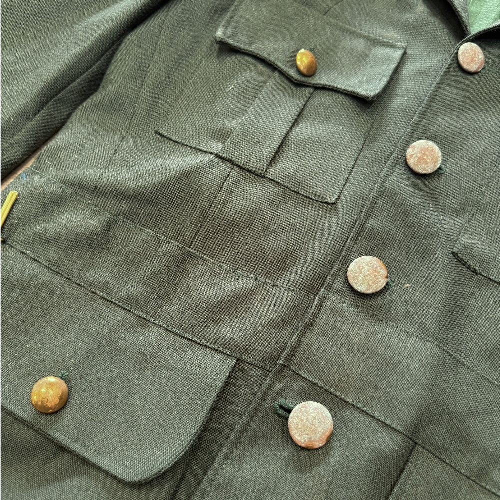 British Military Vintage Dark Green Military Style Tunic Jacket