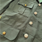 British Military Vintage Dark Green Military Style Tunic Jacket