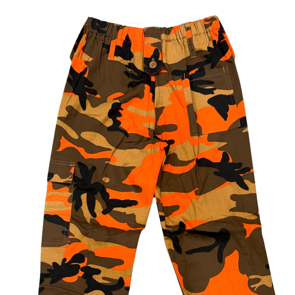 Wynnster Combat Kids Orange Camouflage Cargo Trousers