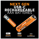 Xtorm Xtorm NextGen AAA Batteries USB-C Rechargeable - 4 Pack - Orange