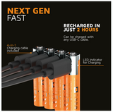 Xtorm Xtorm NextGen AAA Batteries USB-C Rechargeable - 4 Pack - Orange