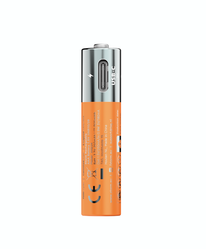 Xtorm Xtorm NextGen AAA Batteries USB-C Rechargeable - 4 Pack - Orange