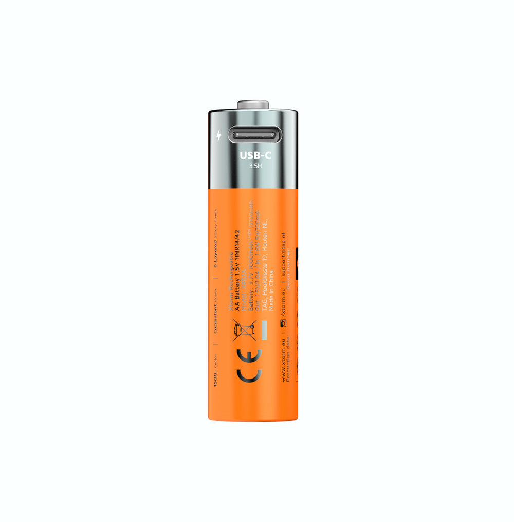 Xtorm Xtorm NextGen AA Batteries USB-C Rechargeable - 4 Pack - Orange
