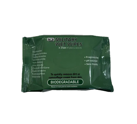 BCB Military Camo Wipes - 25 Pack