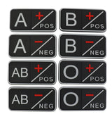 Kombat UK Tactical Blood Group Patch - Black - AB+