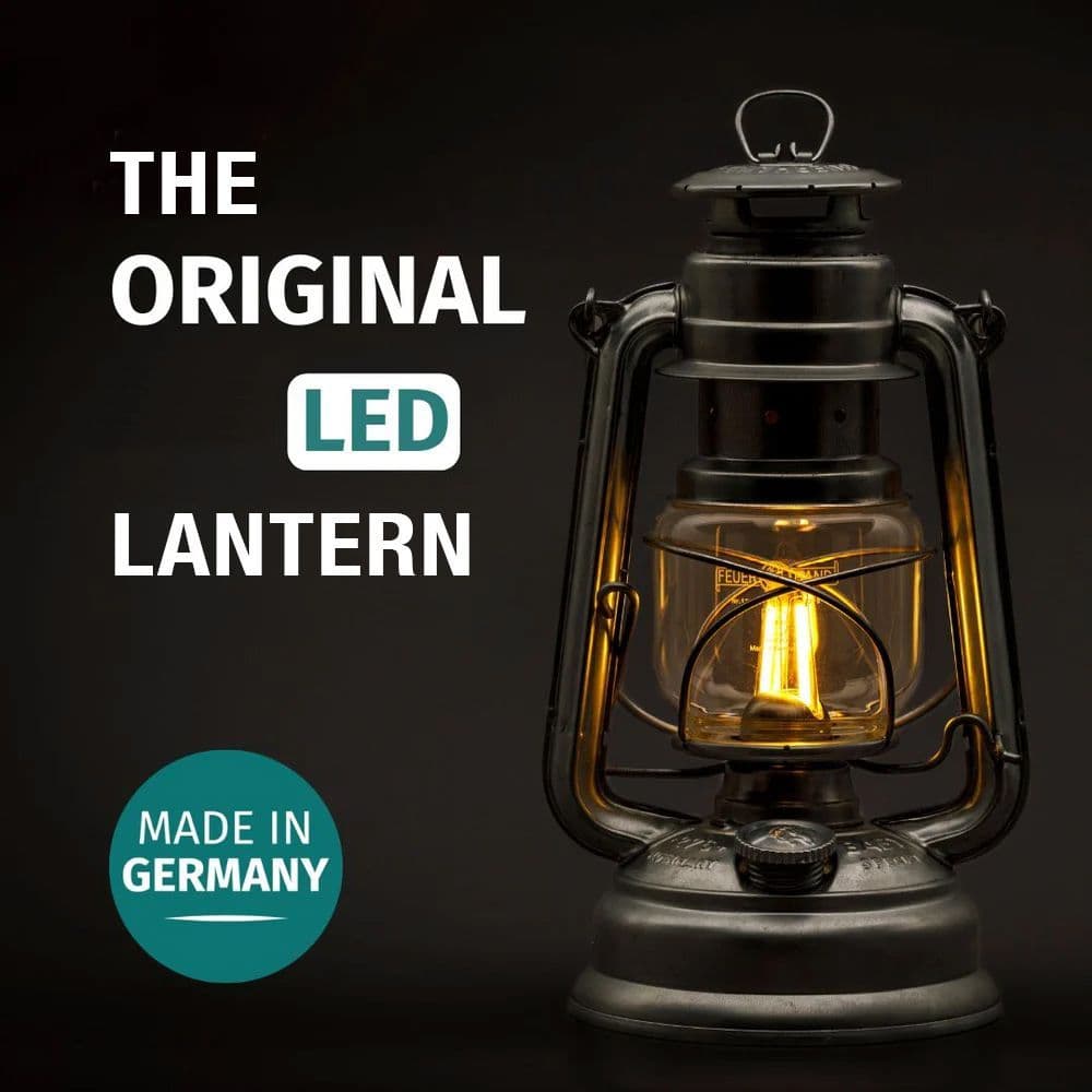 Feuerhand Baby Special 276 LED Hurricane Lantern - Sparkling Iron